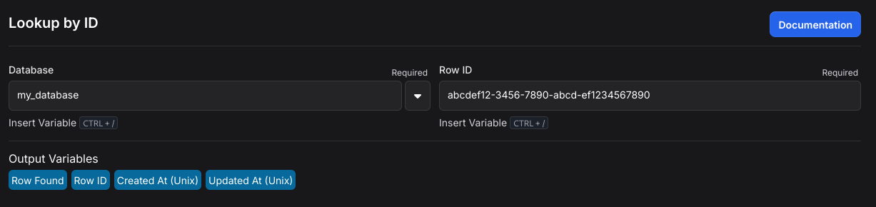 Example of Lookup by ID Block