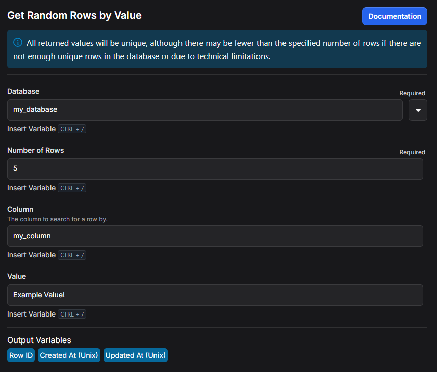 Example of Get Random Rows by Value