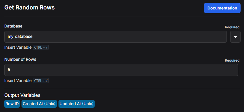 Example of Get Random Rows Block